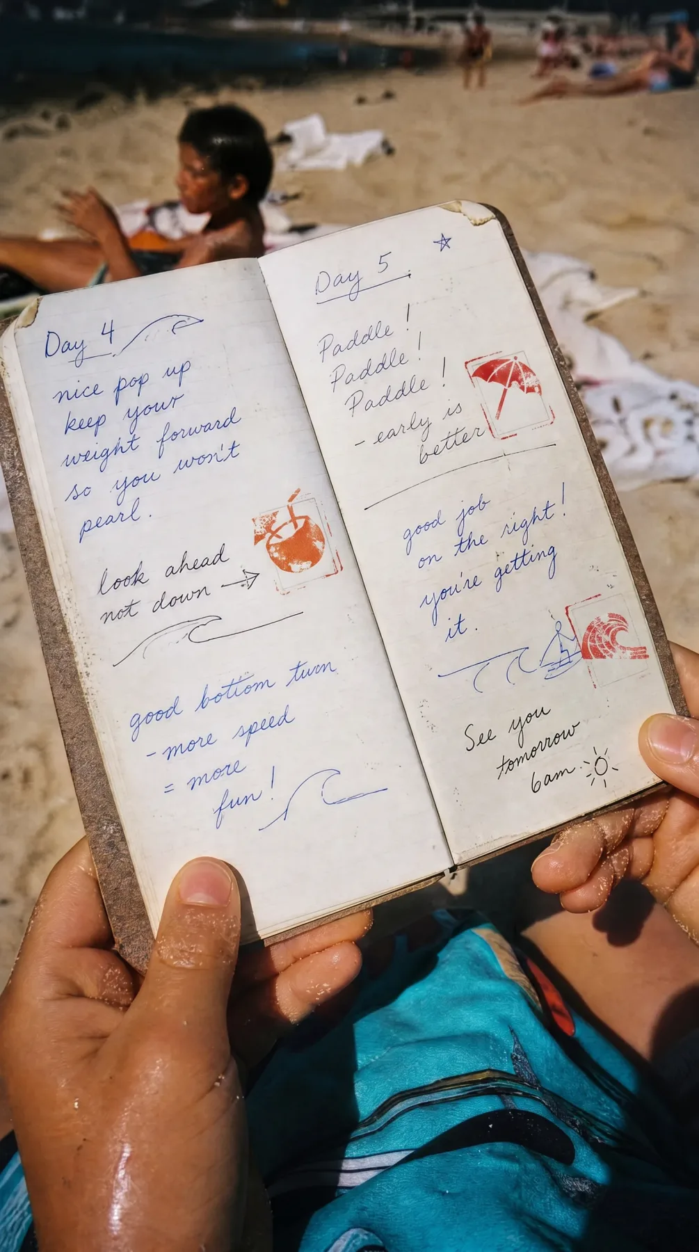 Grom logbook stamp